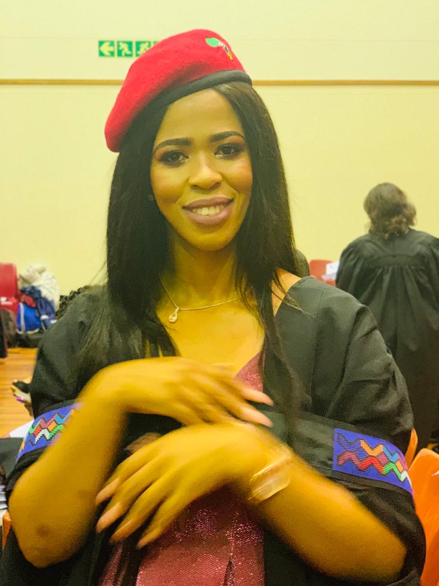 AndiswaMadikazi's tweet photo. Fighters help us congratulate our  Regional Chairperson of @EFF_Cape_Metro and Deputy Secretary of ward 41 @NwaiNella as they graduate today at the University of Western Cape. 

We are very resolute in our motto 'make education fashionable'.

Black child your dreams are possible! https://t.co/Dr8WvlEmKv