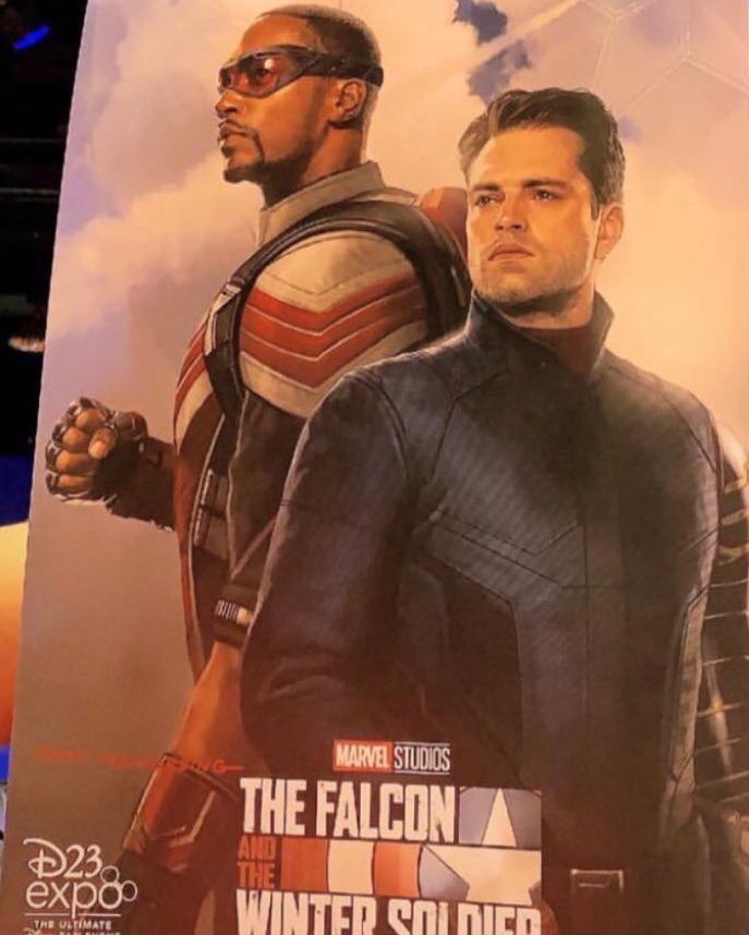 SlightlyOffTpic's tweet photo. Looks like Bucky is getting his hairs cut for the new @disneyplus series Falcon and The Winter Soldier #DisneyPlus #MarvelStudios #D23Expo2019 #Marvel #WinterSoldier #Falcon #SlightlyOffTopic https://t.co/WDWXCFTkTj