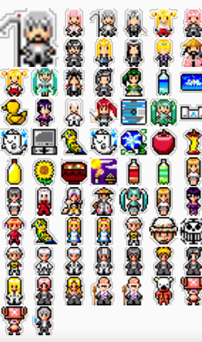 イズミ 昔作ったドットの絵文字出てきた エムペで作れたから結構作りまくってたなあ懐かしい ジャンプキャラ多めだね オリキャラも終と幸来がいるにはいるけど あっ ミイトもおる 作った順番は 古 新 って感じ