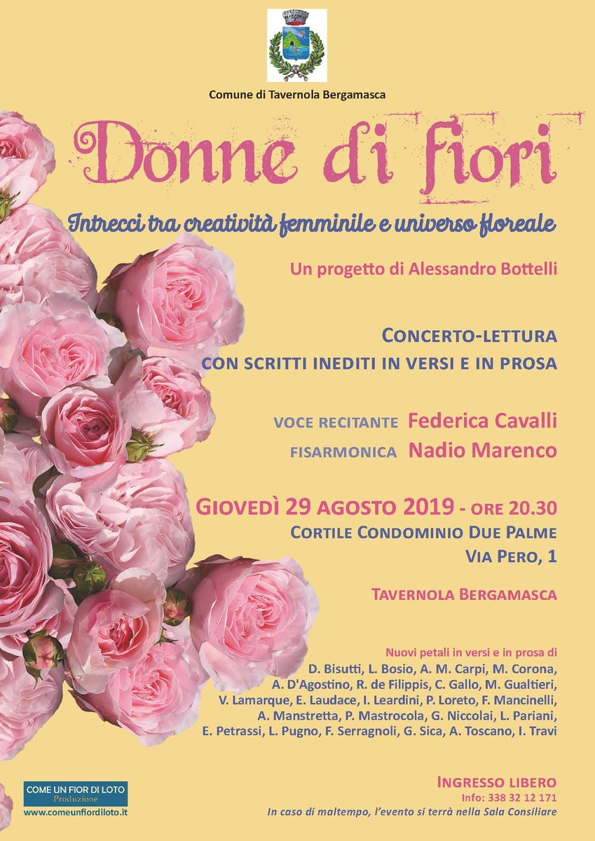 RosDefilipp's tweet image. Giovedi 29 agosto. Un evento a cura del bravo musicista e poeta Alessandro Bottelli.  Che ringrazio.