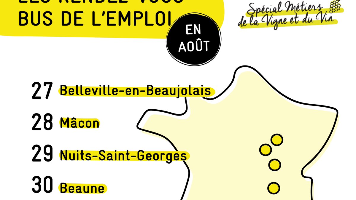 JobstationFR's tweet photo. Notre bus spécial métiers de la Vigne et du Vin fera plusieurs arrêts dès demain en @bfc_region et en région @auvergnerhalpes 🍇🚌
👉 Venez nous rencontrer autour d'un café ! https://t.co/dRW2eGla7E