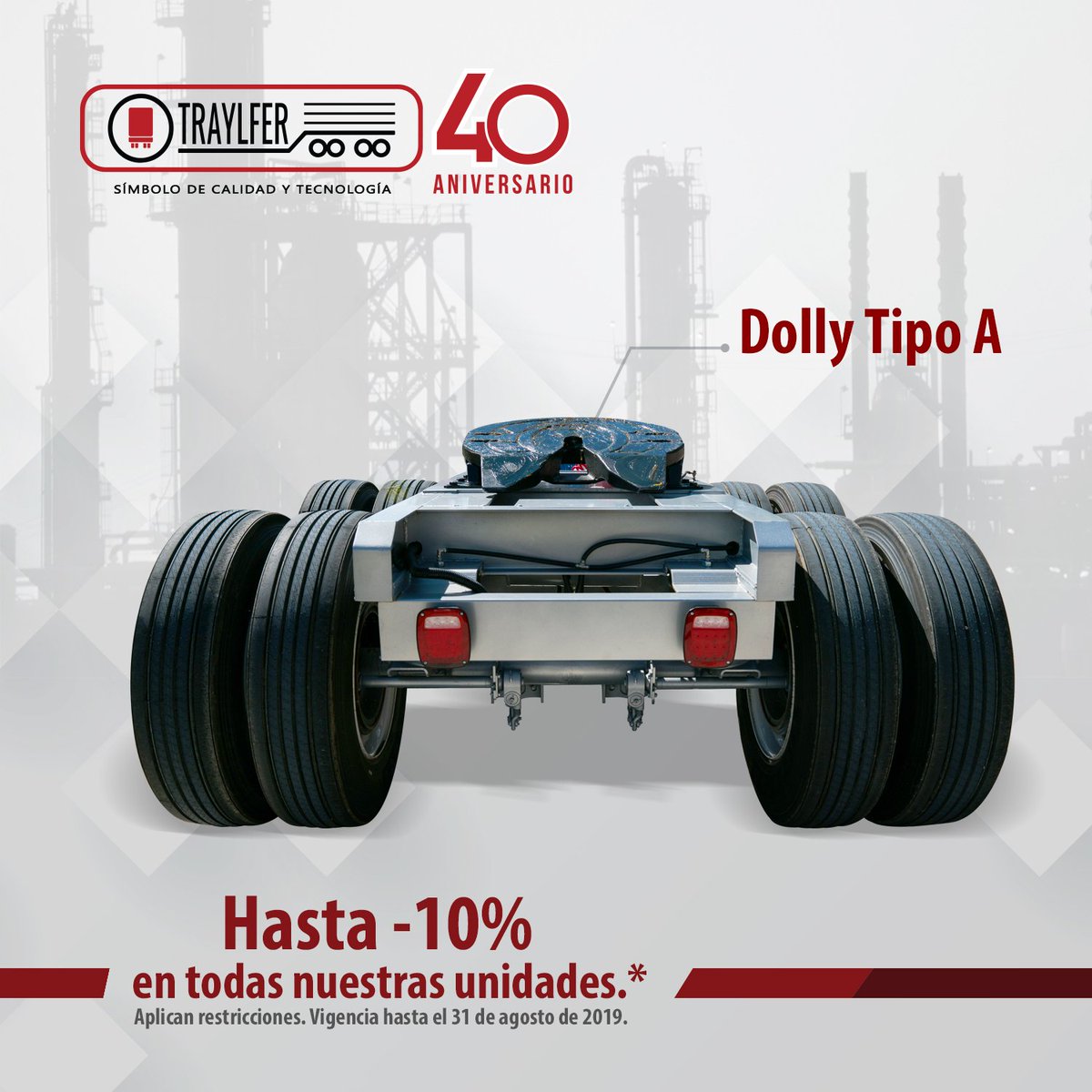 traylfer's tweet photo. Quedan pocos días de nuestra promoción de aniversario. No esperes más y comunícate a ventas@traylfer.com o al 800 710 3129 para que uno de nuestros ejecutivos te asesore sobre nuestro plan de financiamiento.
#Traylfer #Transporte #DollyTipoA #Dolly #Promo https://t.co/qnbXE0RdYL