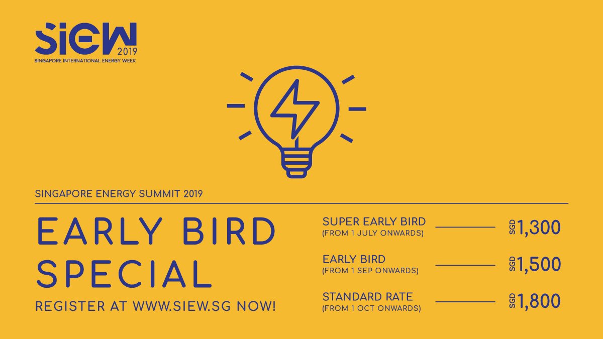 SIEW_sg's tweet photo. Don't miss the Super Early Bird Special for this year's Singapore Energy Summit! Even better, get a #SIEW2019 Masterpass for complete access to #ACES2019, #ADS19 and #GAS2019 too. Sign up now: https://t.co/dnVFgCvH2f
#SEAS @SEASingapore @DownstreamSMT @GASAsiaSummit https://t.co/dBzDp5Q30P