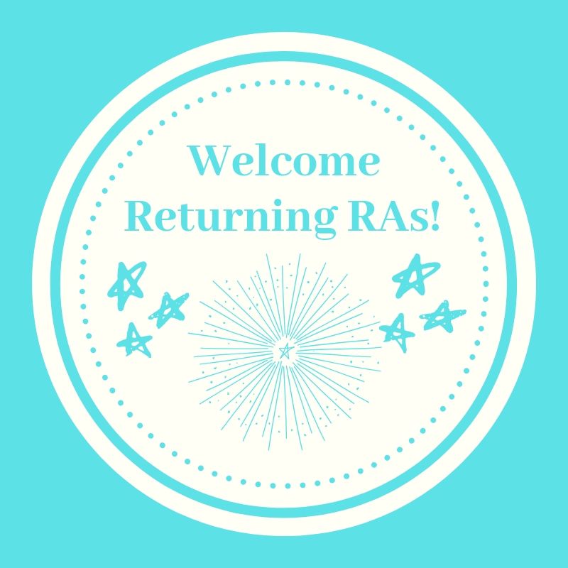 Our Returning RAs are joining us today, and we're so happy they're back!! Welcome home, Bears!