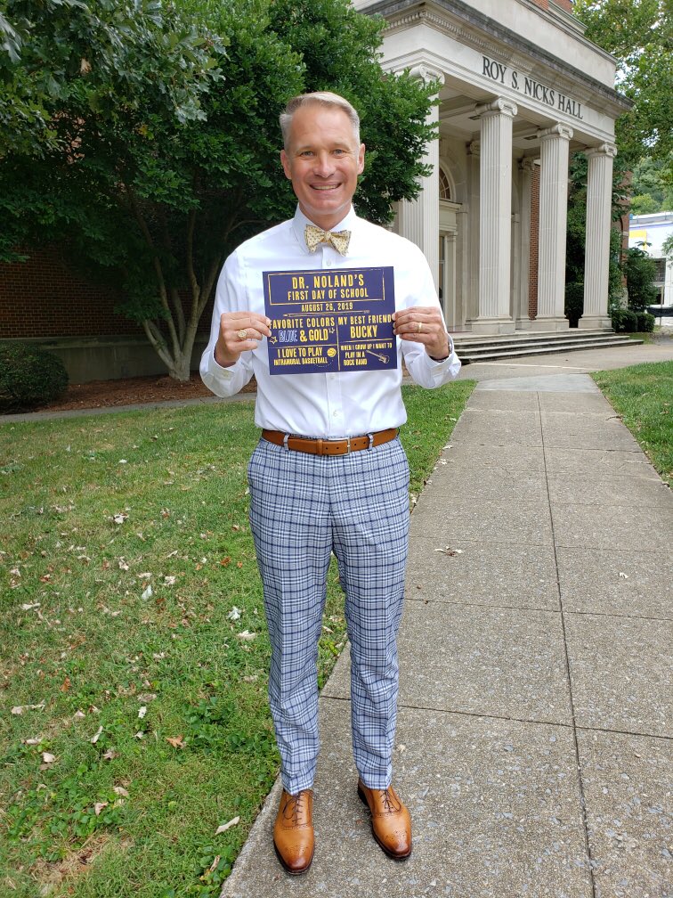 ETSUPrez's tweet photo. I’m excited to see everyone back on campus. Happy first day of school, Bucs! https://t.co/KLrlL2CoQz