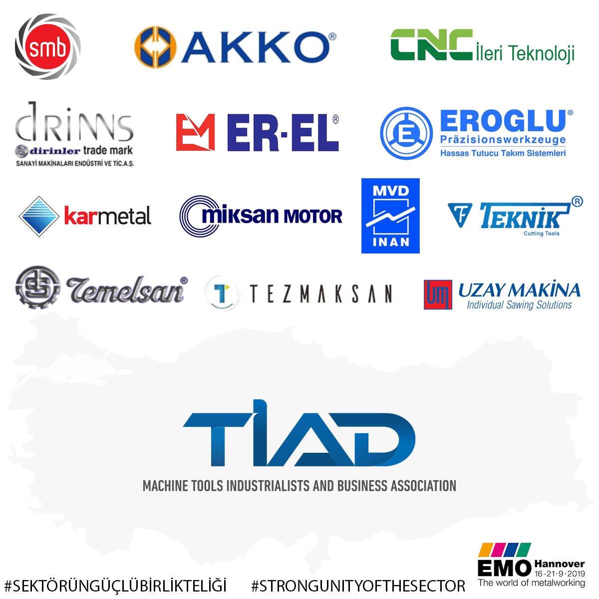 TIAD1992's tweet photo. Europe's largest Machine Tools Fair is approaching. Are you ready? We will be there to represent our country and our sector with the power we receive from our members. We are waiting for visitors to our booth in Hall 16 D41. #EMO2019 #strongunityofthesector @EMO_HANNOVER https://t.co/Dr9lcC639x