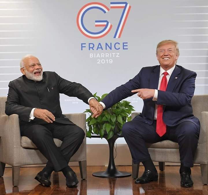 BJP_lucknow_IT's tweet photo. Hon'ble Pm. Narendra Modi  Had a wonderful meeting with President Donald J. Trump in Biarritz, France. 🇮🇳 🇺🇸 https://t.co/yNc5pLNt12