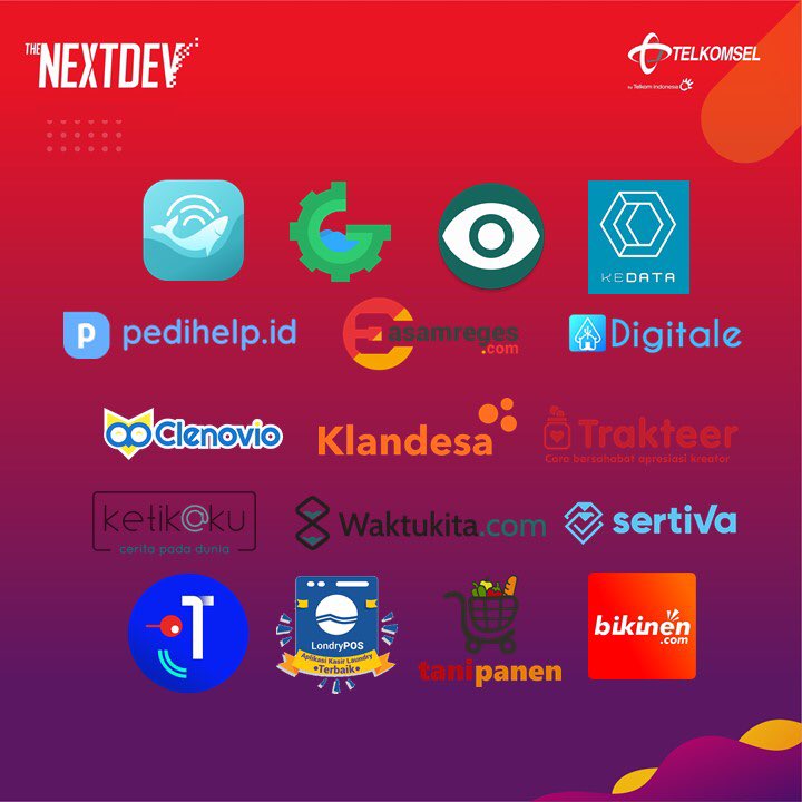 NextDev_id's tweet photo. Selamat FishOn, @clenovio, Londrypos, @pedihelp, Digitale, Genwis, @AsamregesID, Mataku, @Sertiva, Klan Desa, https://t.co/uyc8Sz1uiA, @waktukitacom, Travling, @trakteerID, @tanipanen, @IndonesiaKedata, @bikinencom!
#startupthenextdev #thenextdevjogja #akselerasikannegeRI https://t.co/UhUzZ3gDib