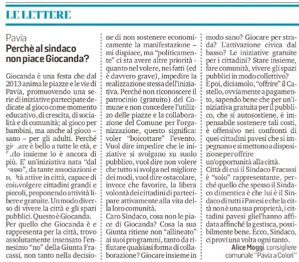 Caro Sindaco, cosa non le piace di Giocanda?
#pavia #giocanda #sindacofracassi  #giuntafracassi