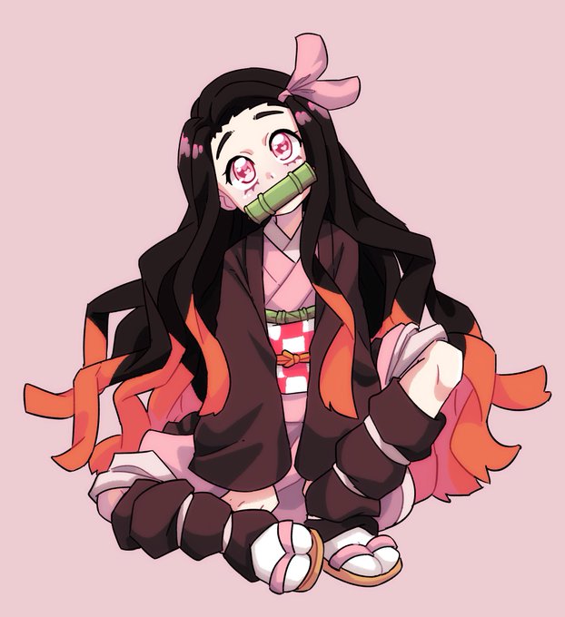 Olivia Bergström || COMMISSIONS CLOSEDさんがTwitterに投稿した竈門禰豆子(鬼滅の刃)のイラスト。