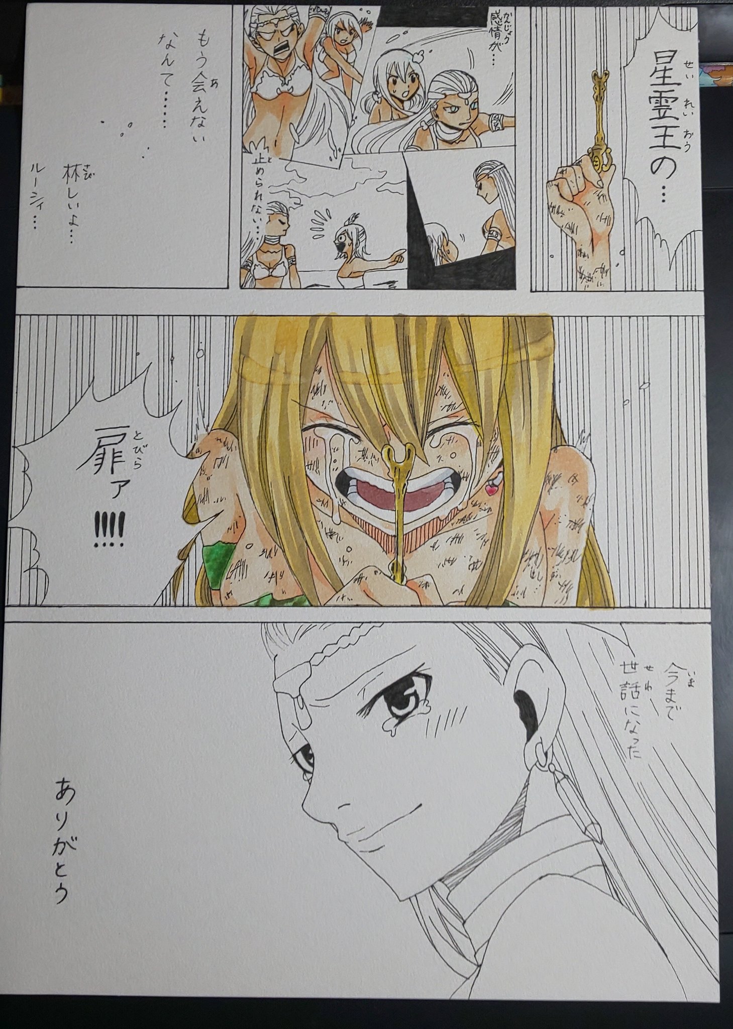 フェアリーテイル版画 星の絆 保証書つき ルーシィ&アクエリアス