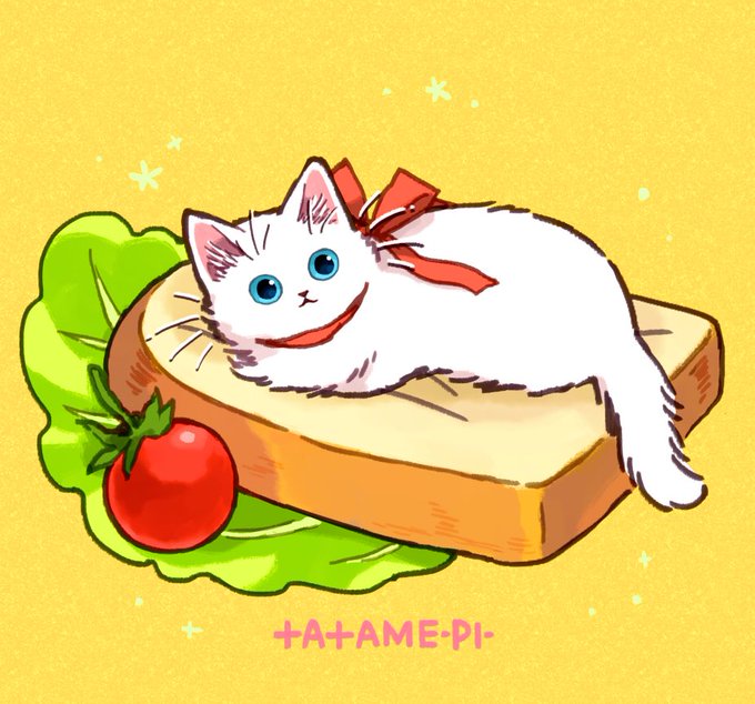 「食べ物 白い猫」のTwitter画像/イラスト(古い順)