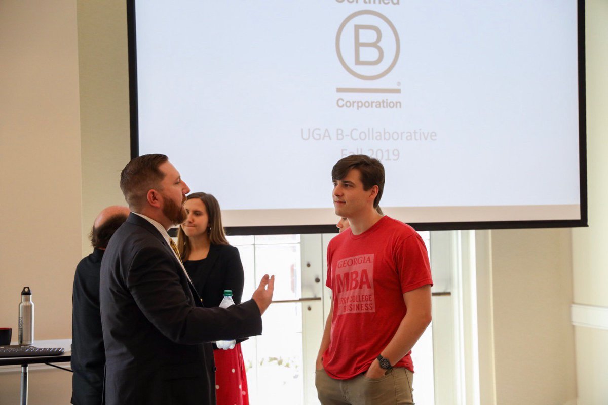 On Friday, Full-Time MBAs met with alumni and industry professionals to kick-off their UGA B-Collaborative <a href="/BCorporation/">B Lab</a> clinic. This fall, student teams will begin working with <a href="/creaturebeer/">Creature Comforts</a>, Brighter Investing, and Peach Coffee Roastetd to get #bcorpcertified. 📷: <a href="/JawaviFilms/">Scott Duvall</a>