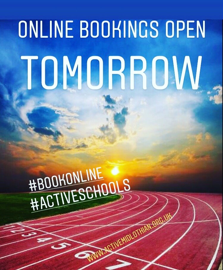 active_lasswade's tweet photo. Active Schools clubs will be available for ONLINE BOOKINGS TOMORROW! Be sure to keep an eye on our website, twitter and Instagram to keep up to dates with clubs on in your school and local area https://t.co/ZrjAVdGWg4 - link will be tweeted here tomorrow #excitingtimes https://t.co/Ik31b35NHE