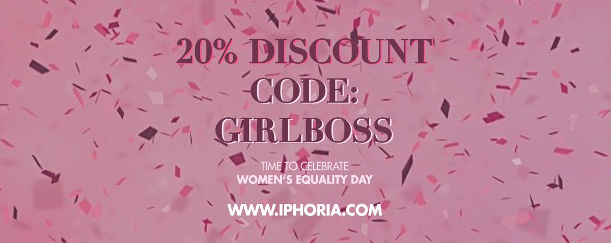 iphoriaworld's tweet photo. IT'S WOMEN'S EQUALITY DAY! 💃
Time to celebrate with a 20% discount. 
Just use code "GIRLBOSS" at checkout.
https://t.co/rbvhb4z6qw

#WomensEqualityDay #discountcode #GirlBoss https://t.co/y8FrQuUhVm
