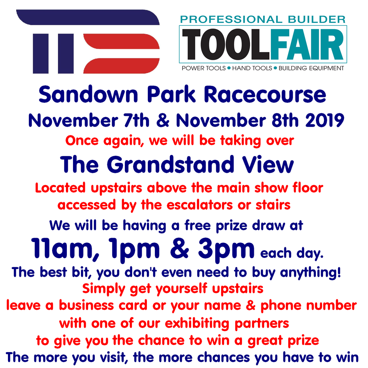 teamthanet's tweet photo. Visit us again this coming November at Sandown Park @toolfair @drapertools @TuffStuff_UK @ApacheWorkwear #workwear #grandstandview #seeitfirst #tryiton #winwinwin https://t.co/sWrsZgEvbW