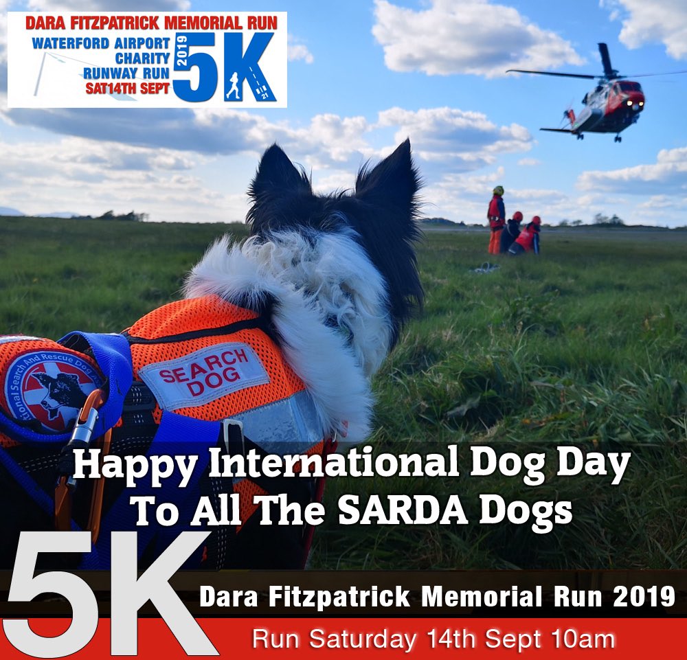 dfrun_ie's tweet photo. A big shout out to the incredible SARDA Dog Teams @sardaireland on #InternationalDogDay today. From the Dara Fitzpatrick Memorial Run team. You can Sign Up Today here https://t.co/lJu2ulXC7q #dfrun #doadara https://t.co/MA1oESrBf7