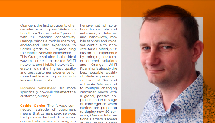 OrangeWholesale's tweet photo. Have you met our Sr. #Marketing Director of International #Mobile Services @cedricgonin? Last month, Florence Sebastien sat down with him to discuss his professional career, expertise and @OrangeIC's latest #WiFi Roaming solution.
👉 https://t.co/PSQU54ta0B (p. 40) @CarrierClub https://t.co/OICqc2cRlp