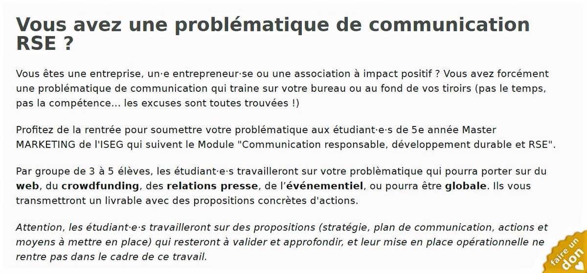 jeremyabdilla's tweet photo. Vous êtes une entreprise, un entrepreneur ou une asso à impact positif ... et vous rencontrez une problématique de #communication #RSE ? Faites-la résoudre par des étudiants en Master #Marketing de l'ISEG #Bordeaux : https://t.co/Fz8sk7lgYZ ! https://t.co/9Oq55TfzIF