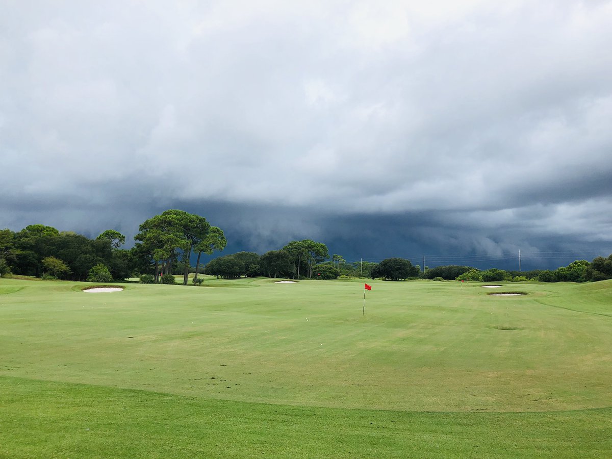 With it looking like storms this morning the #sunrise looked amazing. Just a few hours later we have a pretty solid storm rolling just north of us.