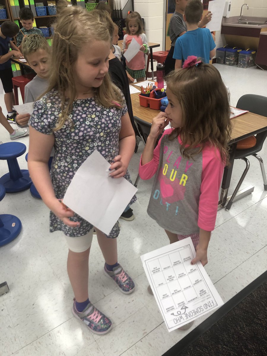 LCPSMrsParker's tweet photo. Working on positive interactions with our classmates. Practicing asking questions and making eye contact!@RoundHillES https://t.co/UgrhWvTi9j