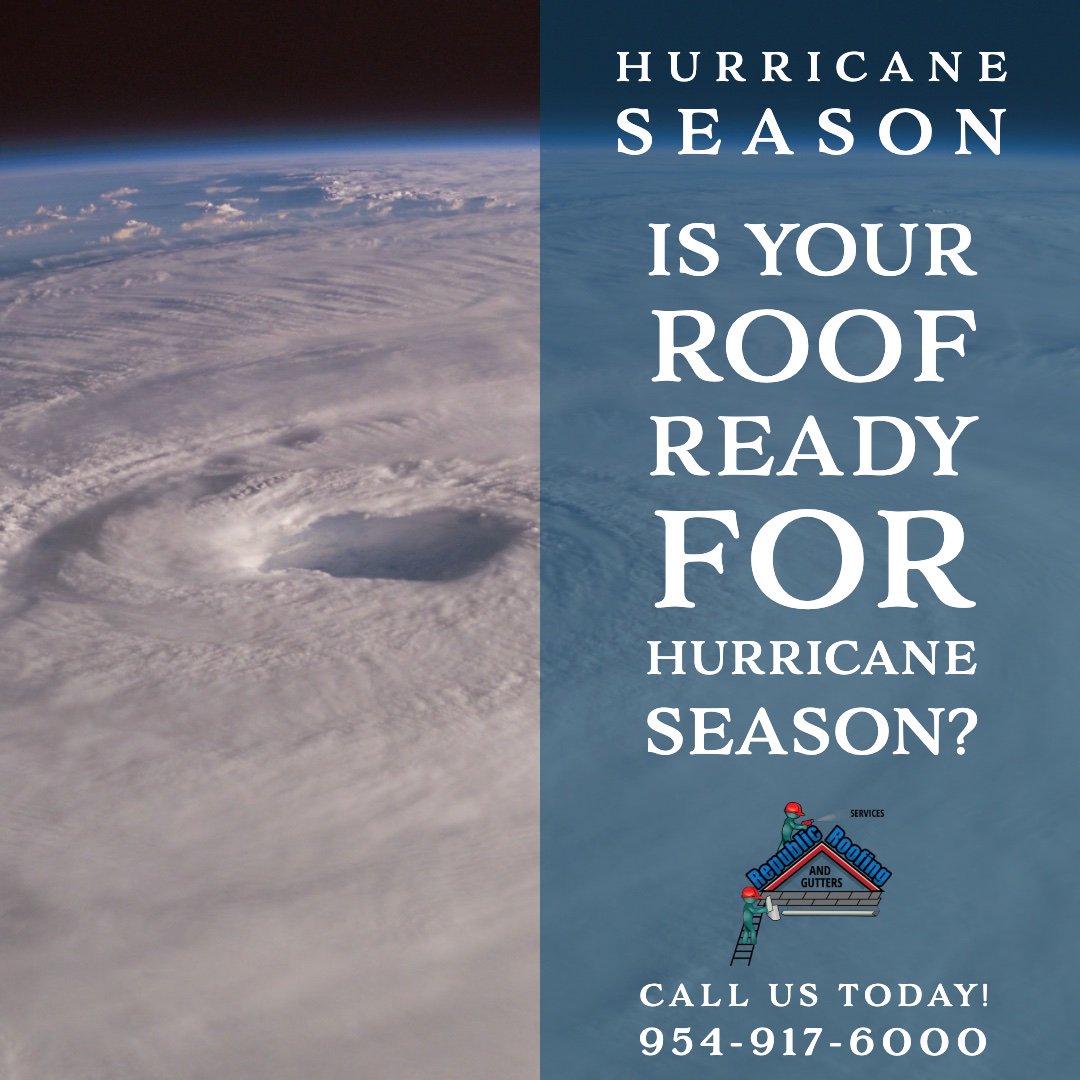 Is your roof ready?
We can help!

#RoofingMaintenance #RepublicRoofing #Florida #SouthFlorida #RoofingRepairs #Inspections #Insured #Licensed #Insulation #Contractors