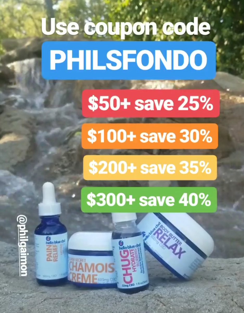 From now until the end of the month, use code PHILSFONDO to save big at hellobluecbd.com! If you ride and haven't signed up, check out philsfondo.com for the perfect SoCal ride in October. See you there! #cbd #cbdoil #health #wellness #cycling