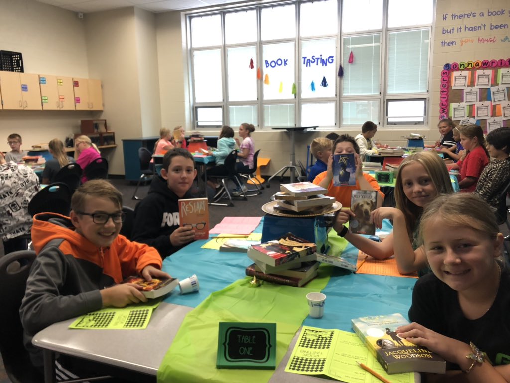 It was a great day to share my love of reading with my ELA classes! They had a little taste of some new books. 😁#booktasting #40bookchallenge #OtsegoKnights