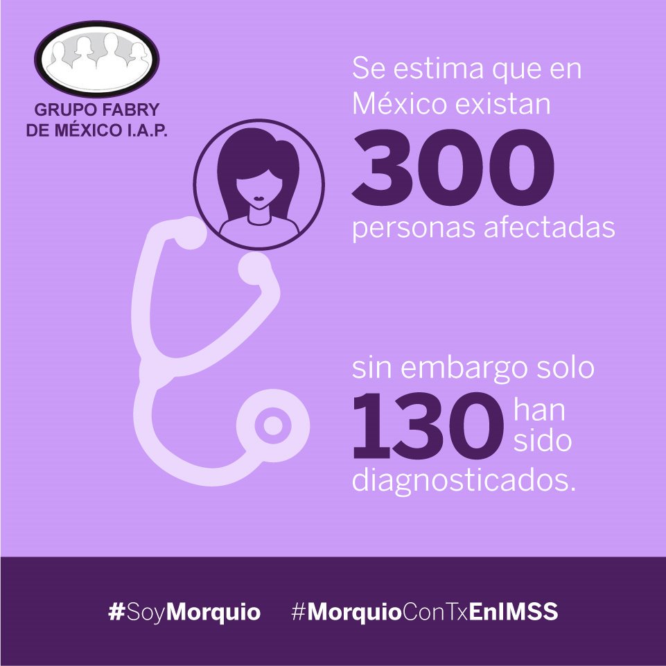RT----> Mientras más rápido se haga el diagnóstico de #SindromeDeMorquio y se otorgue el Tx de reemplazo enzimático, menor será el daño en el paciente, <a href="/Tu_IMSS/">IMSS </a> y <a href="/zoerobledo/">Zoé Robledo</a> pueden ayudar a aprobarlos para nuestros amigos de #SoyMorquio. 
#MorquioConTxEnIMSS
