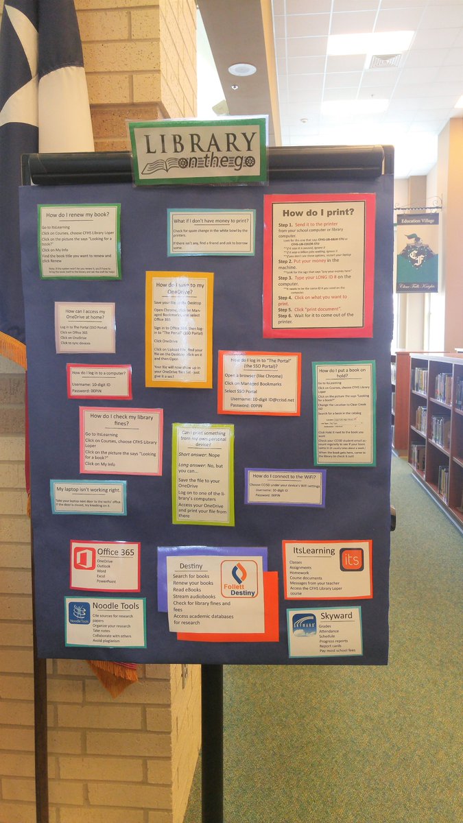 CFHS_Library's tweet photo. You have #questions? We have #answers!
Check out our Library On The Go board for answers to some of the library's most frequently asked questions! If you don't see your question, PLEASE ask us for help! <3
#MsLoper #MsErvin #wearehereforyou #librarylifeπ #uKnighted @CFHS_Knights https://t.co/ckBU6mcZkb