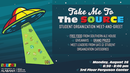 cwpromos's tweet photo. Sponsored Post: UA organizations can’t wait to meet you! Tonight is Take Me to The Source, an annual mixer for student orgs! Come out for the opportunity to meet student org leaders! Free food, giveaways, and more! You don’t want to miss this! @cwpromos https://t.co/D3xf5xFdS9