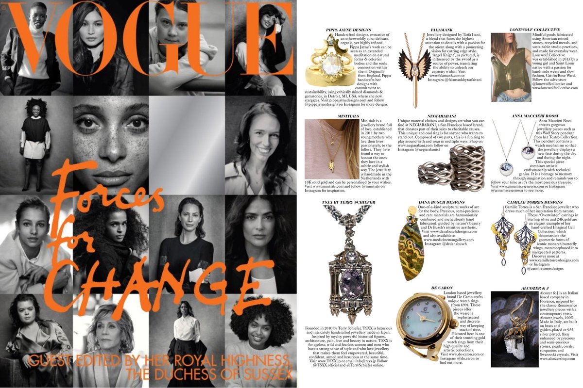 decaronofficial's tweet photo. Our gold #WatchRing is featured in the September 2019 issue of @BritishVogue which was guest edited by Her Royal Highness #MeghanMarkle, The Duchess of Sussex.
In this special issue our #deCaron watch ring is described as sophisticated, discreet and artistic. #Vogue https://t.co/iGdP4YY4zw