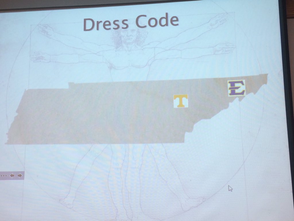 KarissaJClark's tweet photo. So my anatomy professor has a dress code and it’s literally the best thing ever. We aren’t allowed to wear orange unless we are going duck hunting or picking up trash bc we got a DUI as a convict after class. Orange ain’t in his color wheel. 💙💛 https://t.co/9oAQMGYFX5