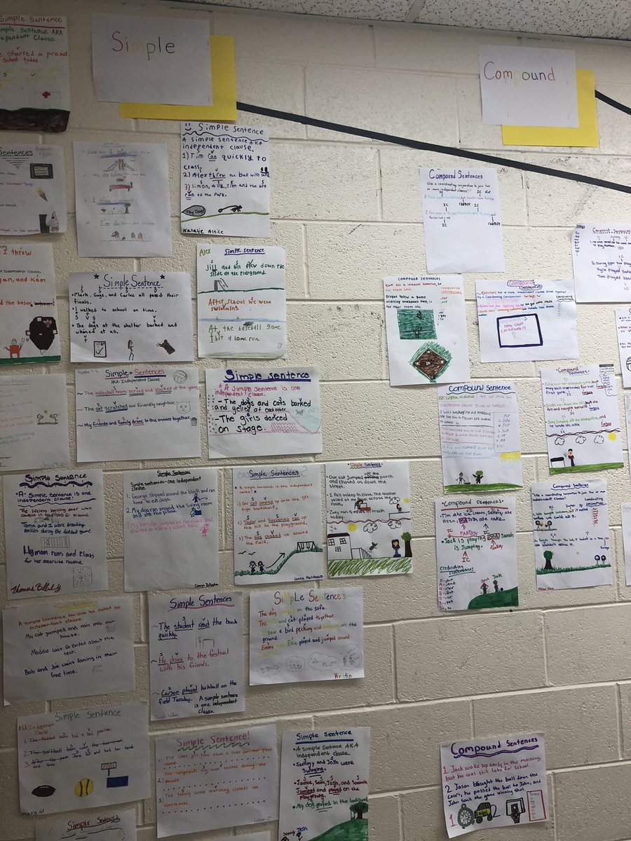 CamperChip's tweet photo. Simple and compound sentence wall display! https://t.co/YL1GcpQvCK