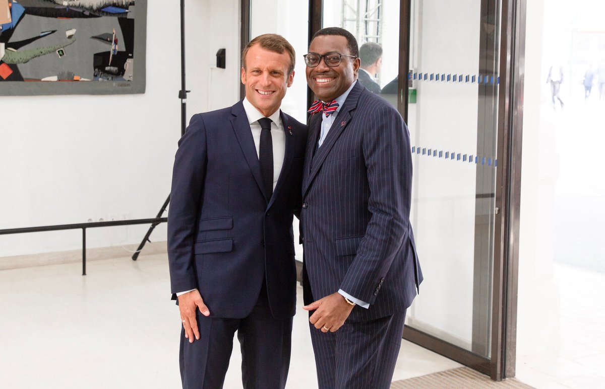 akin_adesina's tweet photo. President @EmmanuelMacron mobilized $251 Million from G7 Leaders for a guarantee facility for AFAWA of the African Development Bank, to leverage $3 billion financing for women in Africa. An incredible global leader, partner &amp; friend. Merci beaucoup Mr. President! 🙏🏻💕 https://t.co/iFLChm9EZb