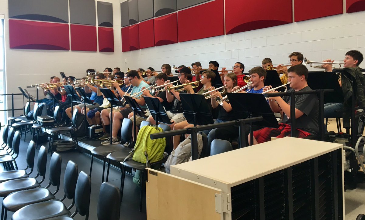 When it rains outside, the inside of our building is filled with music! I’m excited to see the Marching Band perform this Friday at our first home football game!!