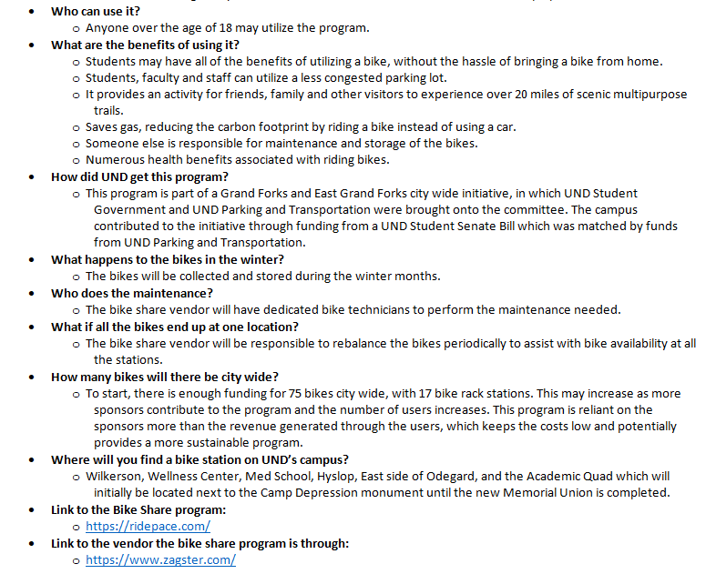 #GrandRides #bikeshare is live! Here's some info from <a href="/UofNorthDakota/">U of North Dakota</a>.

It's better than driving, too bad the bikes won't be available during the winter.