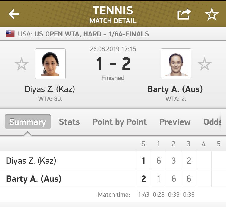 AshBartyFans's tweet photo. Ash is up and running at the #USOpen , beating Diyas in 3 sets. Moves on to the second round 👍👏 https://t.co/S5cd78AMa4