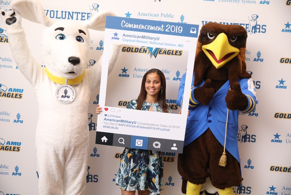 AmericanMilU's tweet photo. Happy #InternationalDogDay to #AMUValor's best pal, #APUJake! 

Do you have a furry friend that provides moral support as you work to complete your degree? Hit reply &amp; share a photo with us! #NationalDogDay2019 @AmericanPublicU https://t.co/3SZjkHS9px