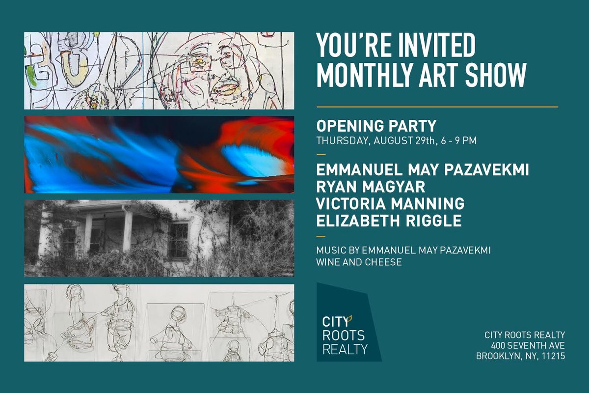 CityRootsRealty's tweet photo. This Thursday come by our home office to see some art, drink wine, and enjoy great company! https://t.co/KtTsqbF3g2