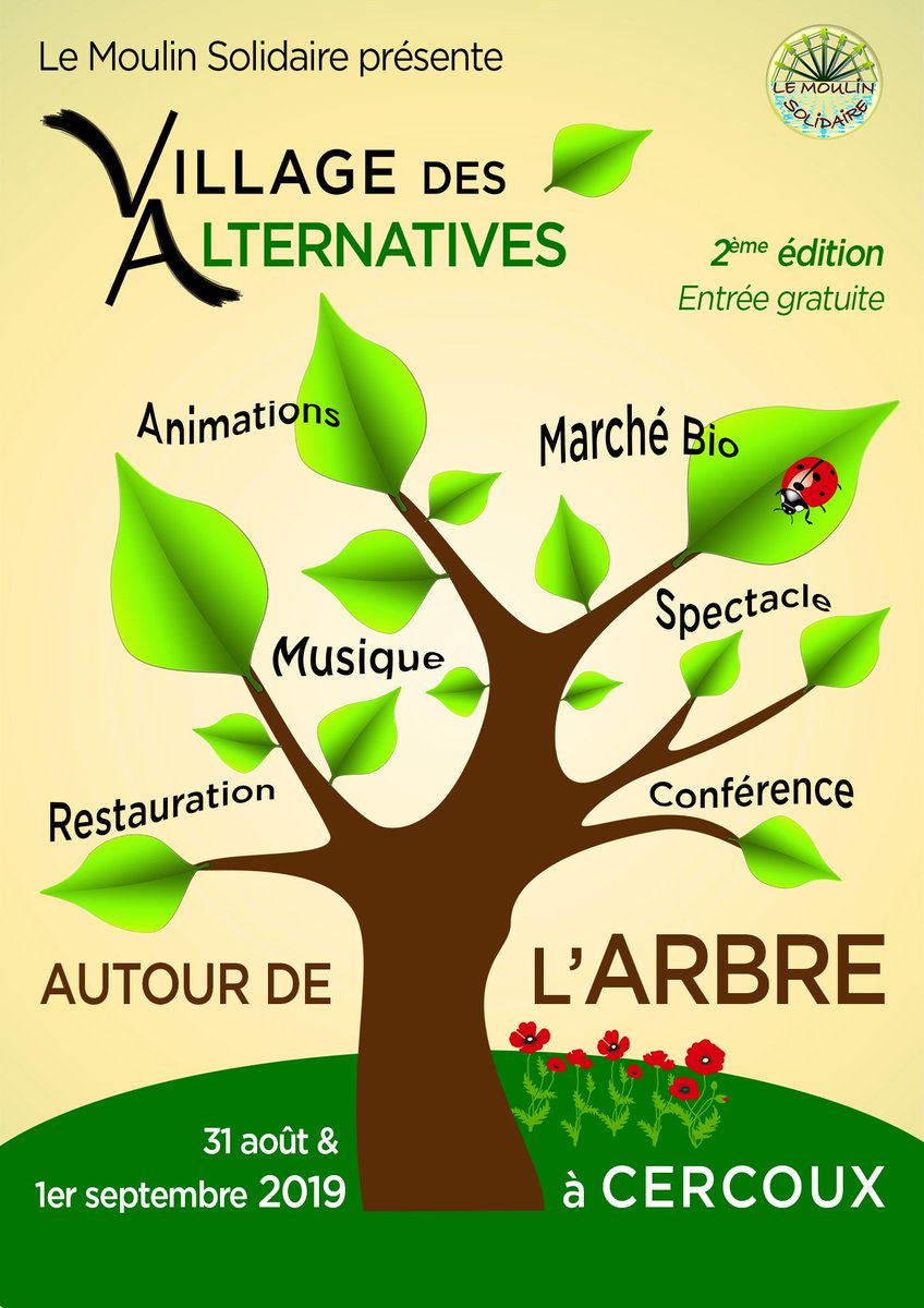 GF_Bordeaux's tweet image. [MARCHÉ BIO] Retrouvez @genefutures au Village des #Alternatives 🌳 à #Cercoux (17) ce dimanche 1er septembre. Nombreuses animations pour petits et grands dès samedi 14h30, et dimanche toute la journée. 😍bordeaux.generations-futures.fr/actualites/vil…
