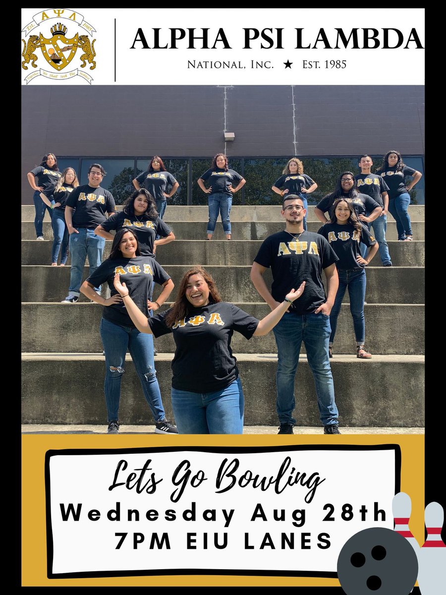 If you are already overwhelmed from the first week of classes, come have fun and bowl with us Wednesday🎳