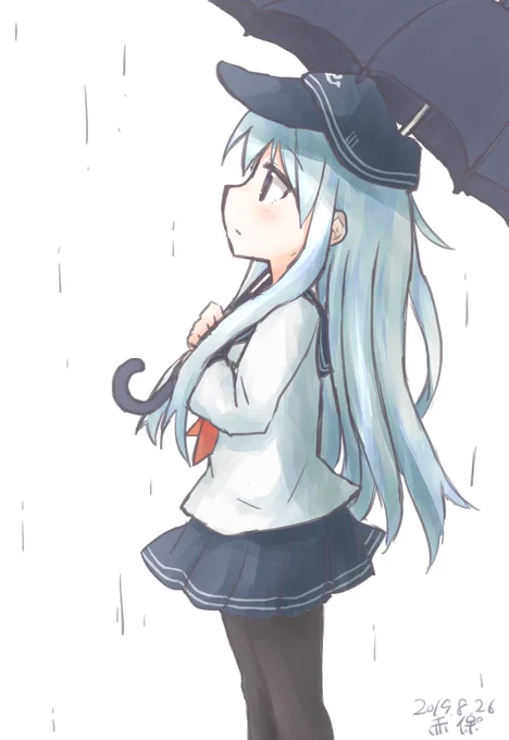 傘で司令官を迎えたい響
#艦これ版深夜の真剣お絵描き60分一本勝負
#艦これ版真剣お絵描き60分一本勝負_20190826 