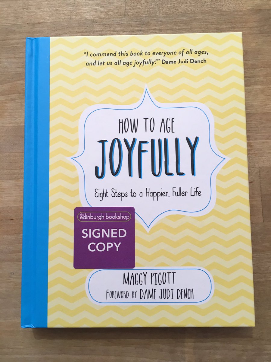 EdinBookshop's tweet image. We had a very nice chat today with @MaggyPigott about the joy of #ageing - yes, really! This beautiful wee book with 8 steps and 150 tips is recommended by dame Judi Dench herself. Come and claim a signed copy!
#AuthorVisit #Edinburgh #HowToAgeJoyfully
