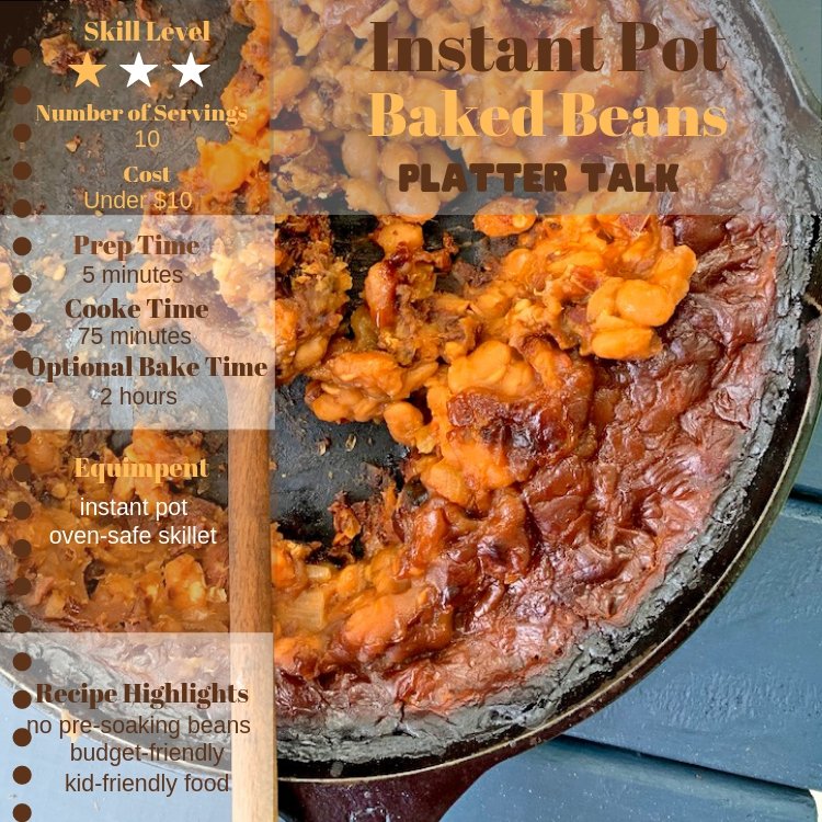 Instant Pot Baked Baked Beans can be made in just over an hour and for just a few dollars.plattertalk.com/instant-pot-ba… #instantpot #bakedbeans #recipes