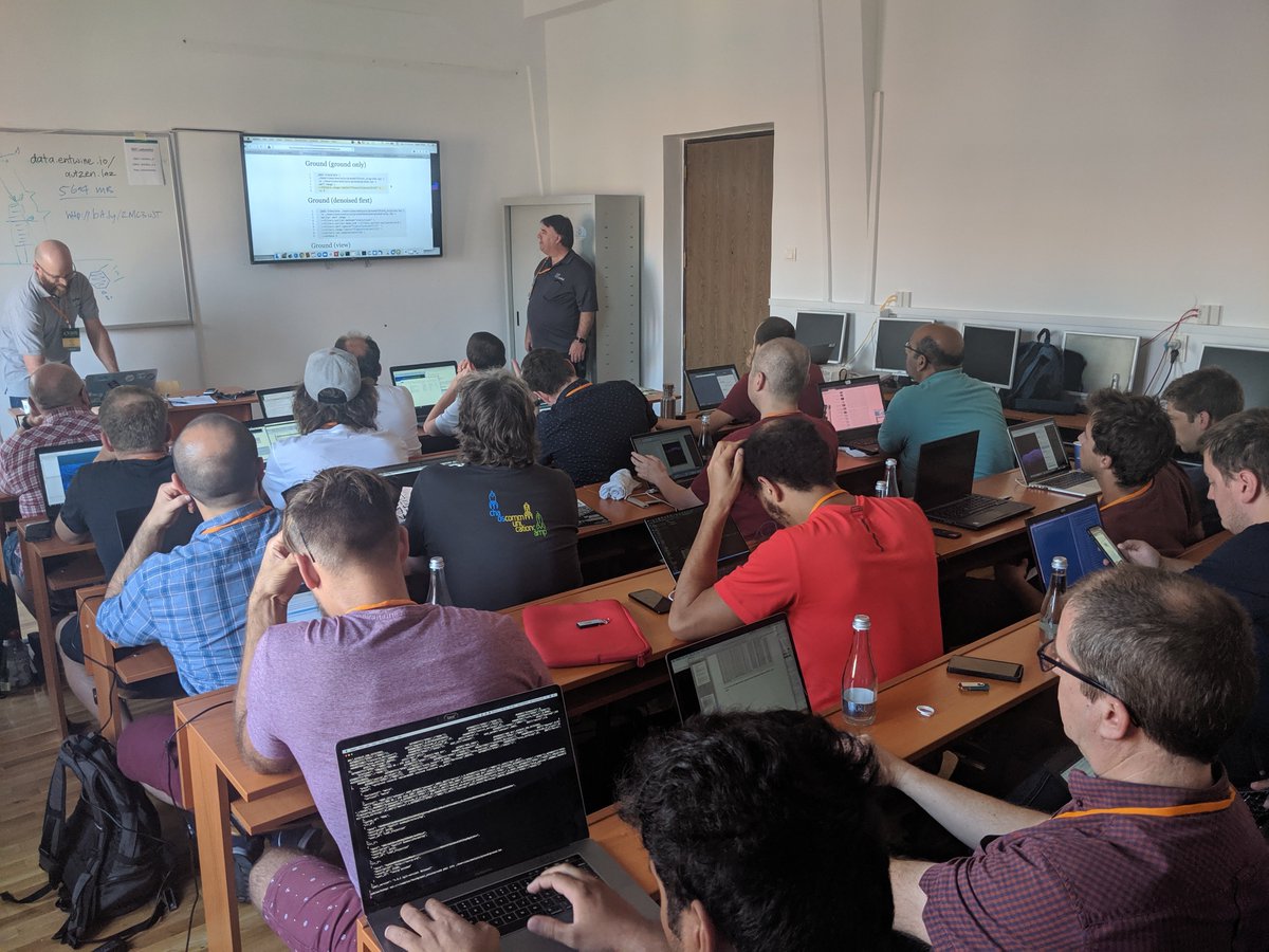 Connor Manning (@connor2n2o) on Twitter photo Full house at the PDAL/Entwine workshop at #foss4g2019 this morning with @adamdsteer and <a href="/michael_smith/">michael_smith</a>. Full house at the PDAL/Entwine workshop at #foss4g2019 this morning with @adamdsteer and <a href="/michael_smith/">michael_smith</a>.