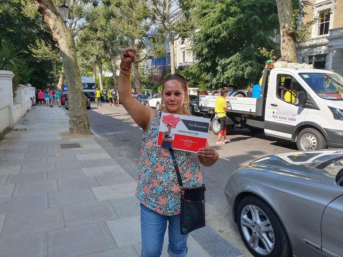 ValerieABossman's tweet photo. I want to say thank you to all the love and support to my #WhyNotVal campaign. I promise to be the voice of ordinary Londoners if I get selected. #NottingHillCarnival2019 #ForTheManyNotTheFew ❤️✊🏾 https://t.co/Z1N4eud03L