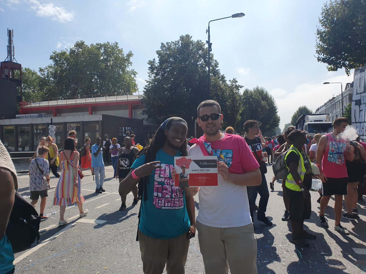ValerieABossman's tweet photo. I want to say thank you to all the love and support to my #WhyNotVal campaign. I promise to be the voice of ordinary Londoners if I get selected. #NottingHillCarnival2019 #ForTheManyNotTheFew ❤️✊🏾 https://t.co/Z1N4eud03L