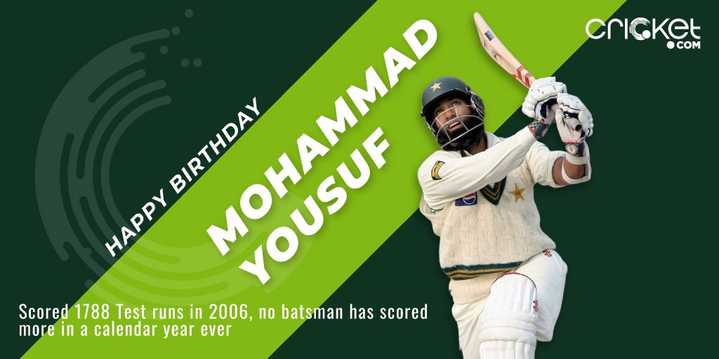 One of the finest batsmen of the 21st century was born Happy Birthday, Mohammad Yousuf! 