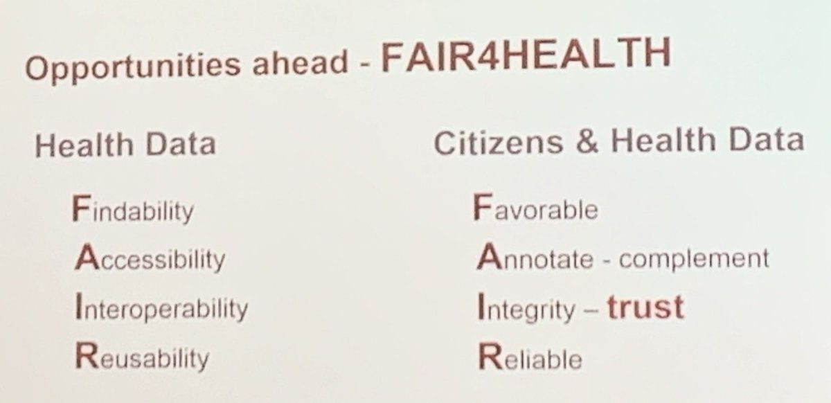 Nasreen_Kaadan's tweet photo. Terminology I have never heard before; FAIRifying data. Findable Accessible Interoperable Reusable. I would add “hopefully accurate” #fairify #MedInfo2019 #informatics https://t.co/PeiGzBd58l